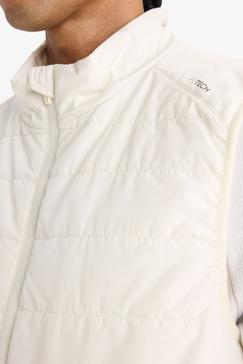 رجال اللون الحجري يلك منسوج قصة عادية من DeFactoFit