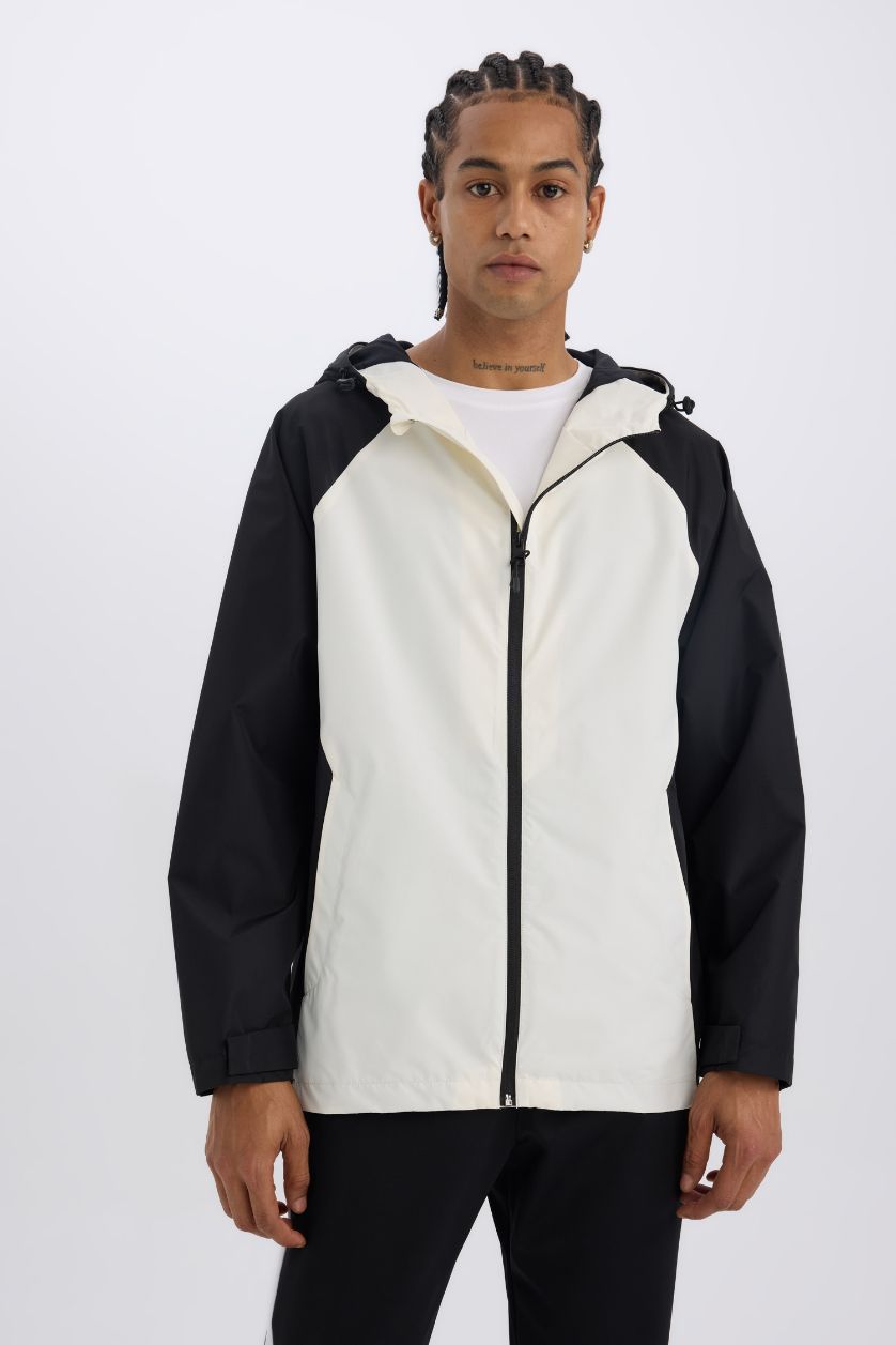 MAN Black DeFactoFit Regular Fit Hooded Zippered Waterproof Jacket