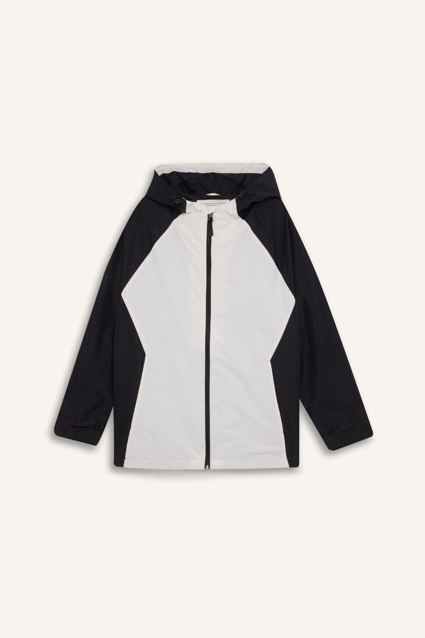 MAN Black DeFactoFit Regular Fit Hooded Zippered Waterproof Jacket