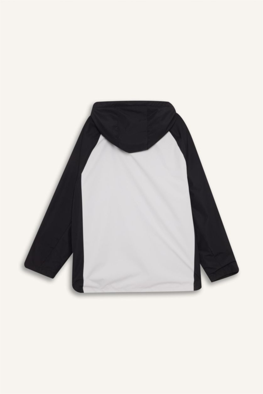 MAN Black DeFactoFit Regular Fit Hooded Zippered Waterproof Jacket