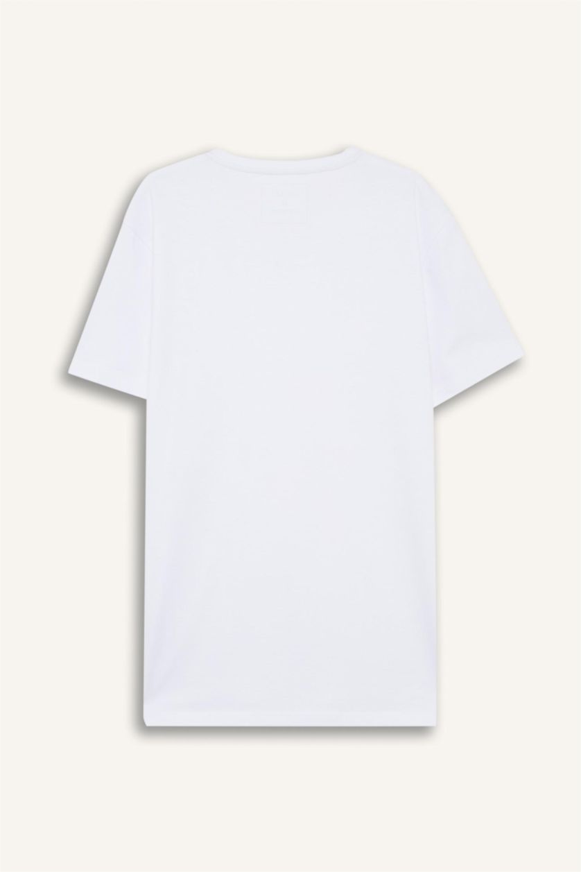 Man White Slim Fit Short Sleeve Knitted Tops