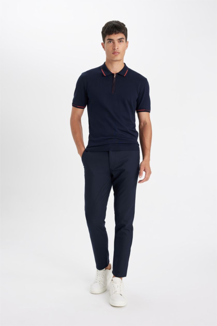 HOMME Marin Polo à manches courtes Tricot Coupe standard
