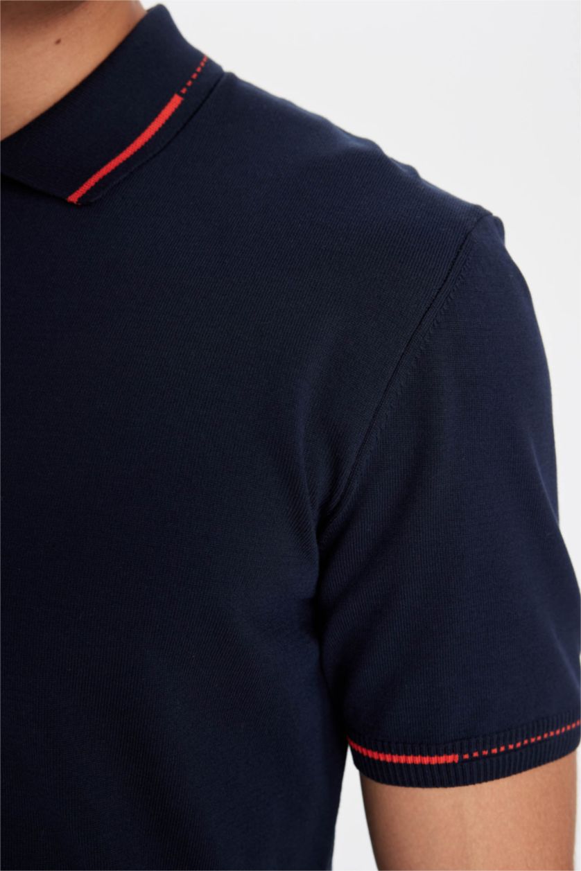 HOMME Marin Polo à manches courtes Tricot Coupe standard