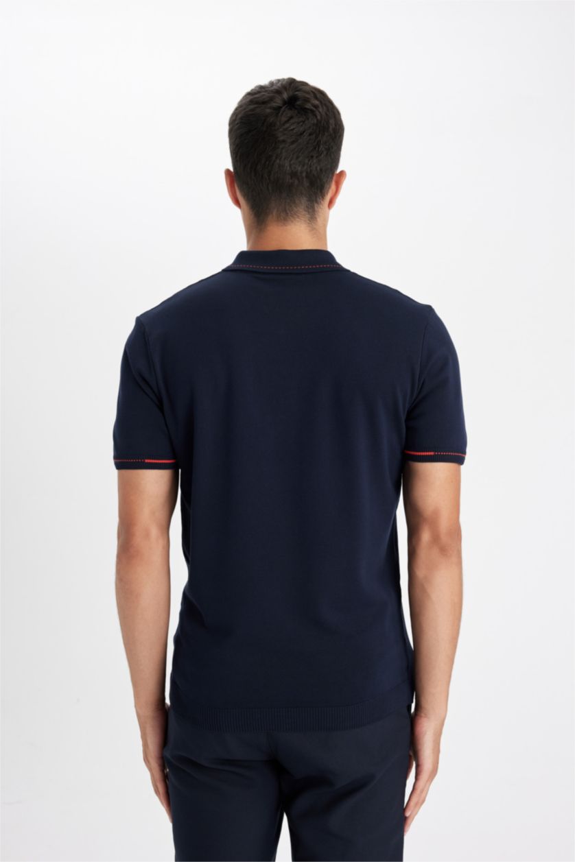 HOMME Marin Polo à manches courtes Tricot Coupe standard