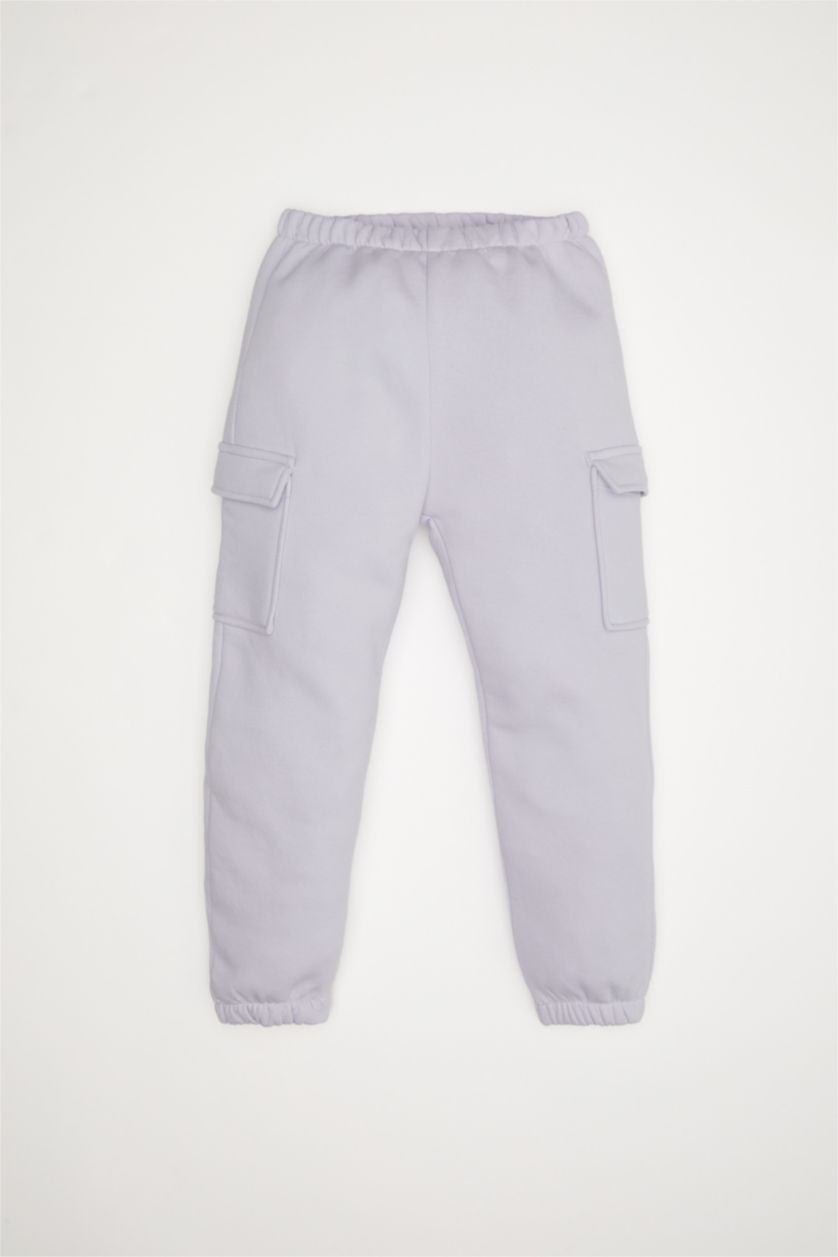 Kız Bebek Lila Kız Bebek 2'li Takım Baskılı Sweatshirt Beli Lastikli Jogger Eşofman Altı