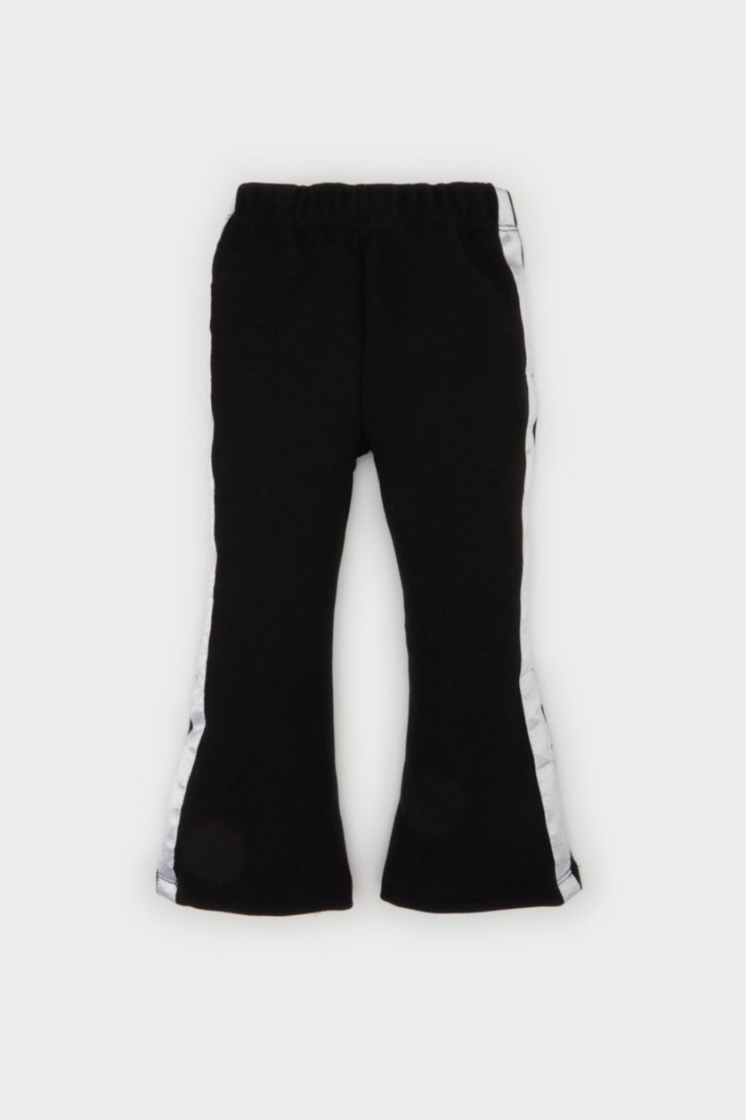 Kız Bebek Siyah Beli Lastikli İspanyol Paça Tayt Kız Bebek