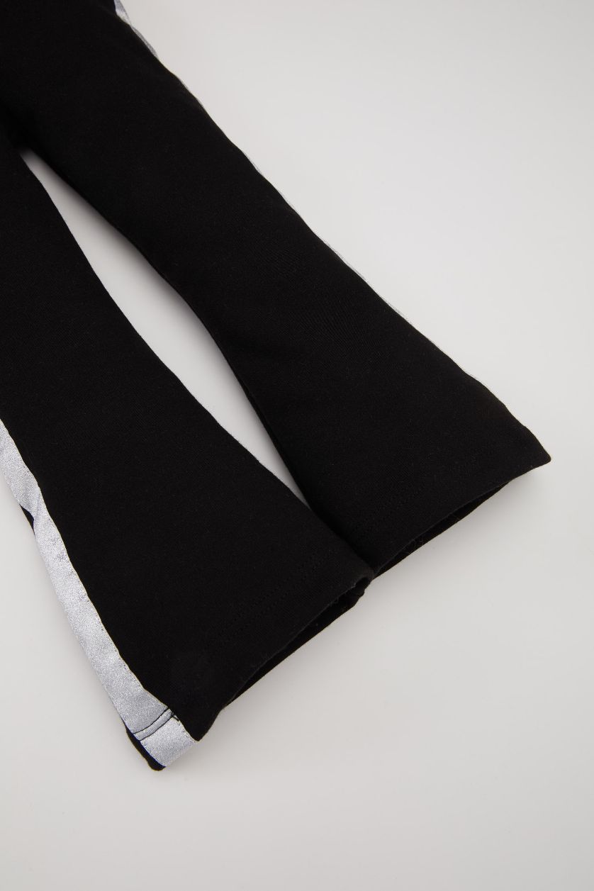 Kız Bebek Siyah Beli Lastikli İspanyol Paça Tayt Kız Bebek