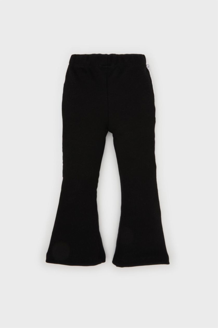 Kız Bebek Siyah Beli Lastikli İspanyol Paça Tayt Kız Bebek