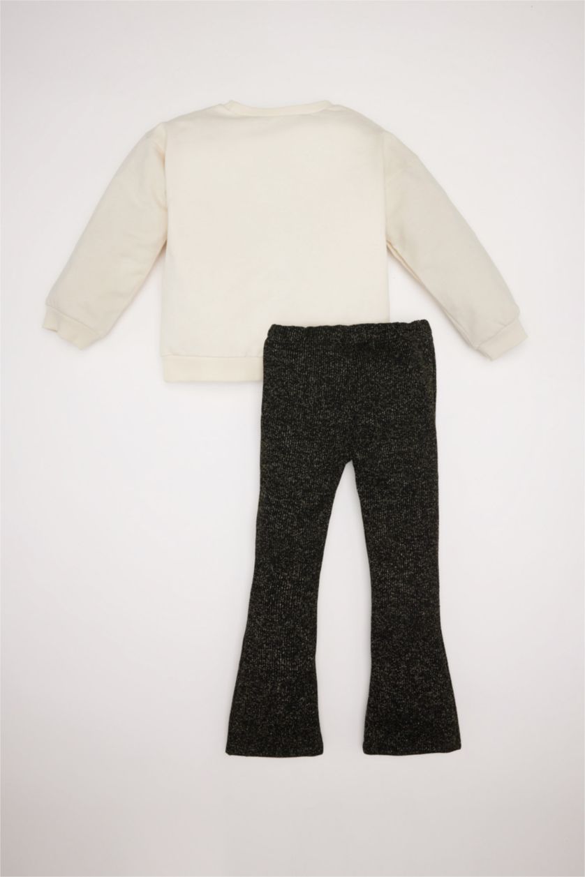 BÉBÉ FILLE Écru Ensemble Sweatshirt imprimé cœur brillant et Legging à jambes évasées pour Bébé Fille