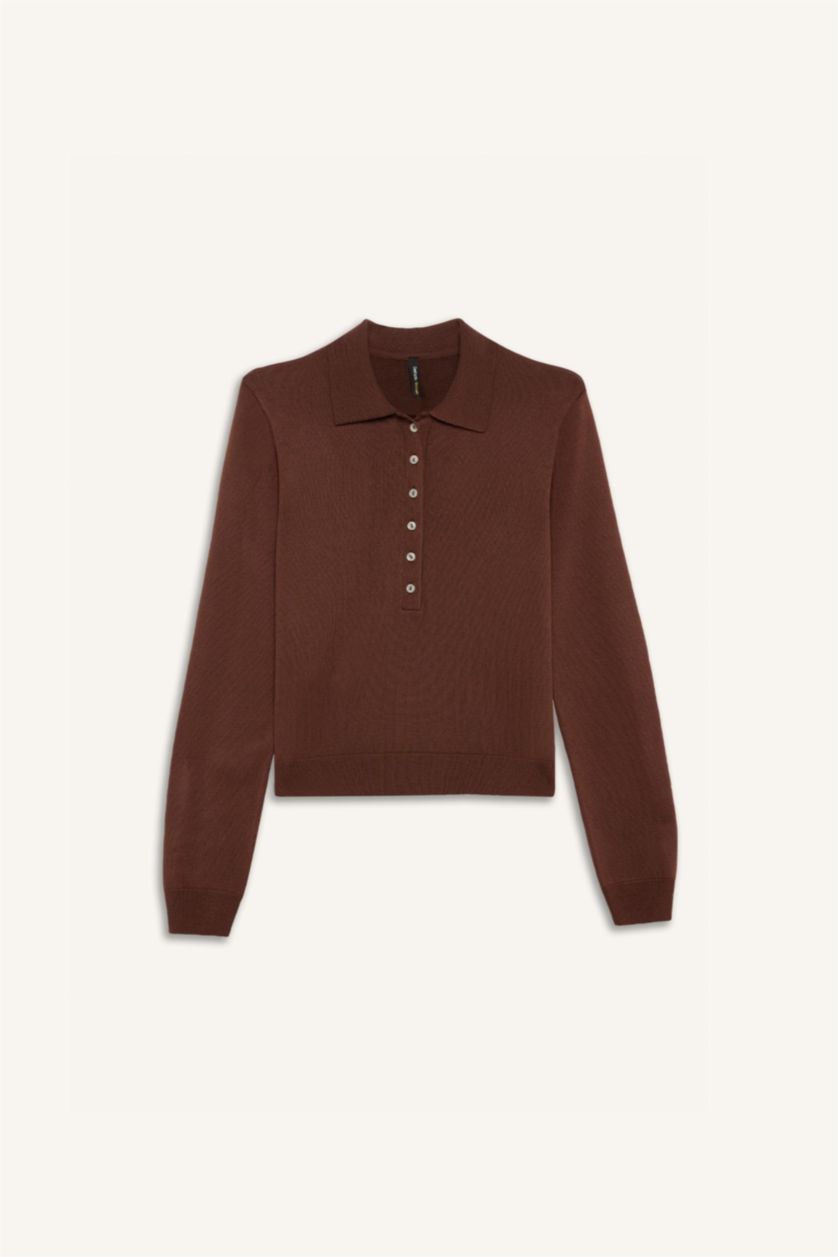 نساء بني بلوفر قصة عادية بياقة بولو