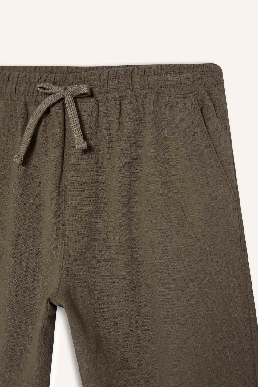 Мужчины Хаки Regular Fit Сшитые Брюки