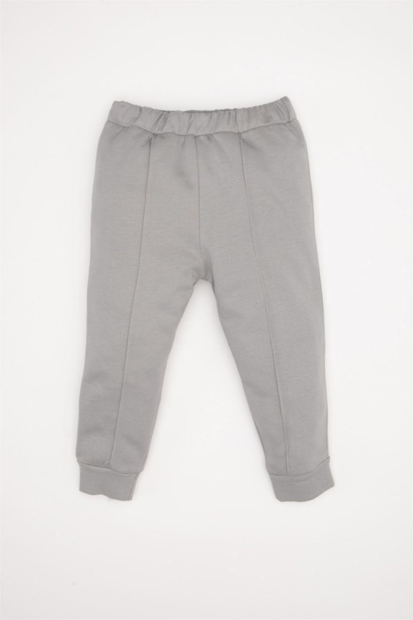 Erkek Bebek Gri Erkek Bebek 2'li Takım Baskılı İnce Sweatshirt Eşofman Altı