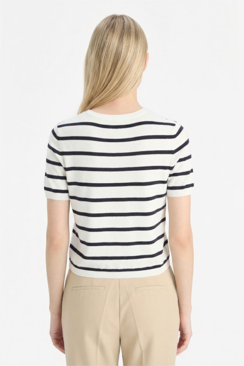 WOMAN Ecru Regular Fit Crew Neck Cardigan