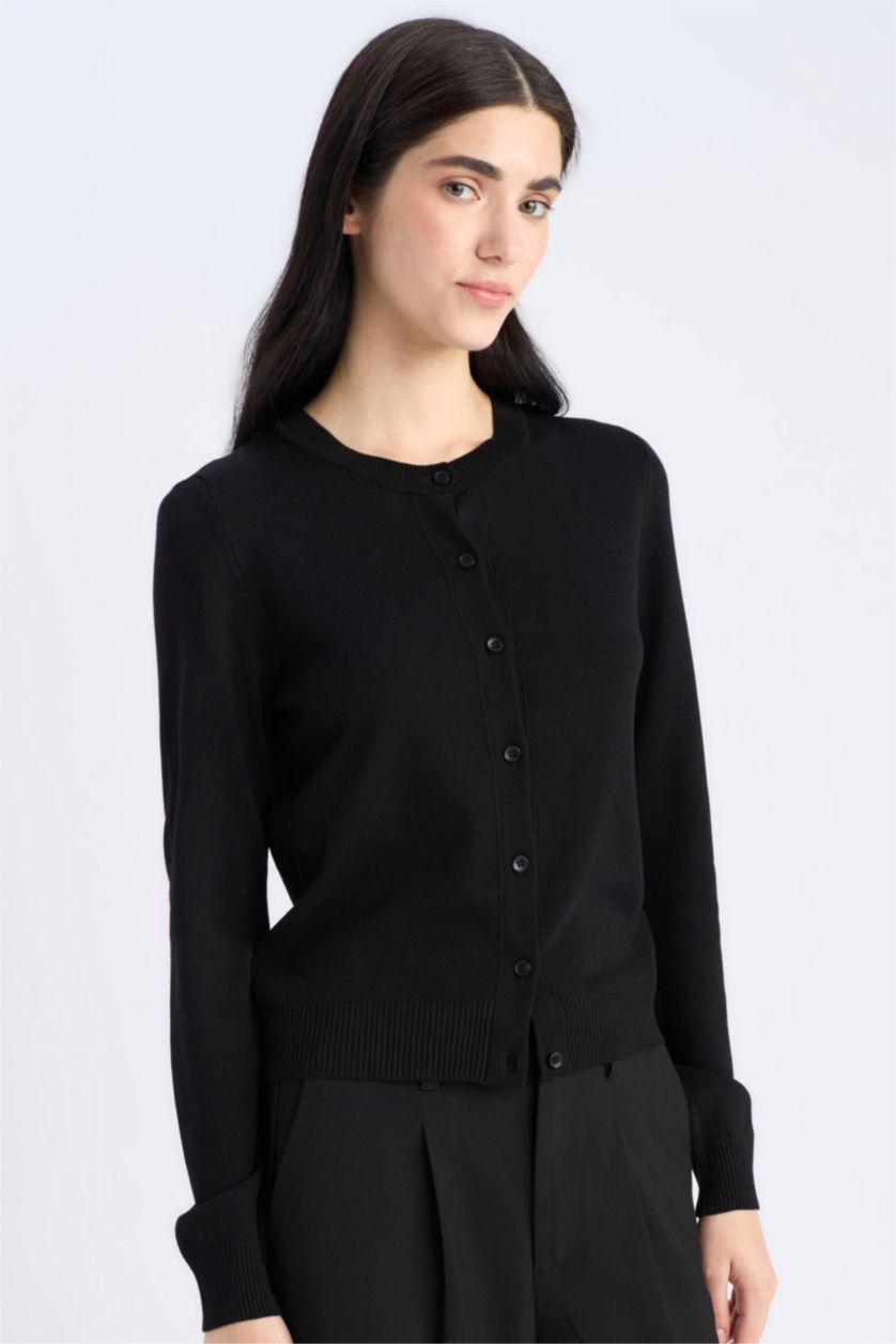نساء أسود Regular Fit Cardigan