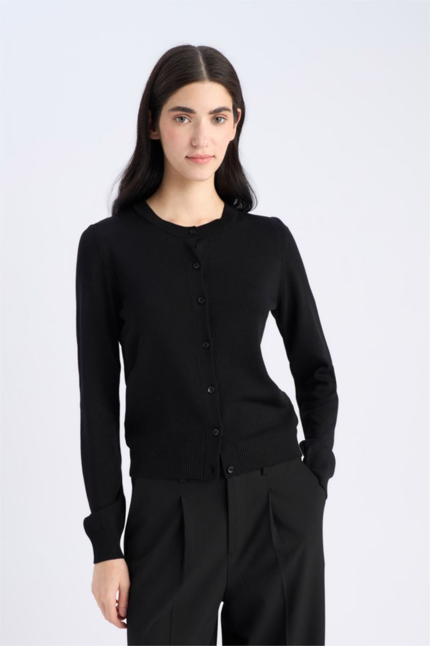 نساء أسود Regular Fit Cardigan