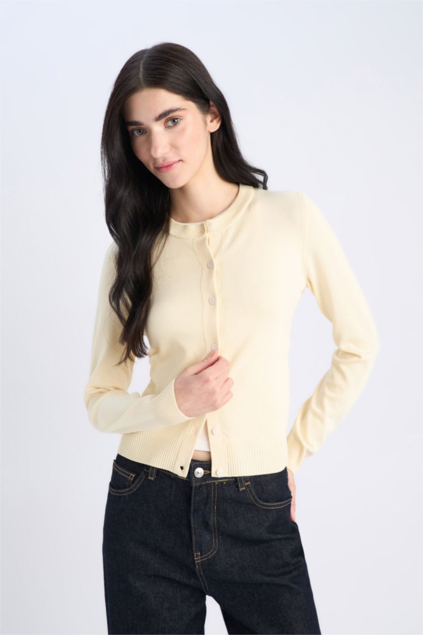 نساء بيج فاتح Regular Fit Cardigan