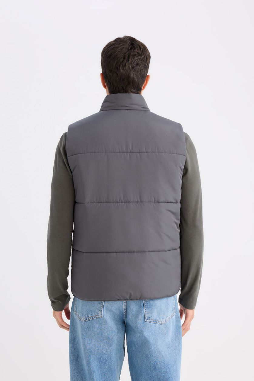 Erkek Antrasit Fermuarlı Şişme Yelek