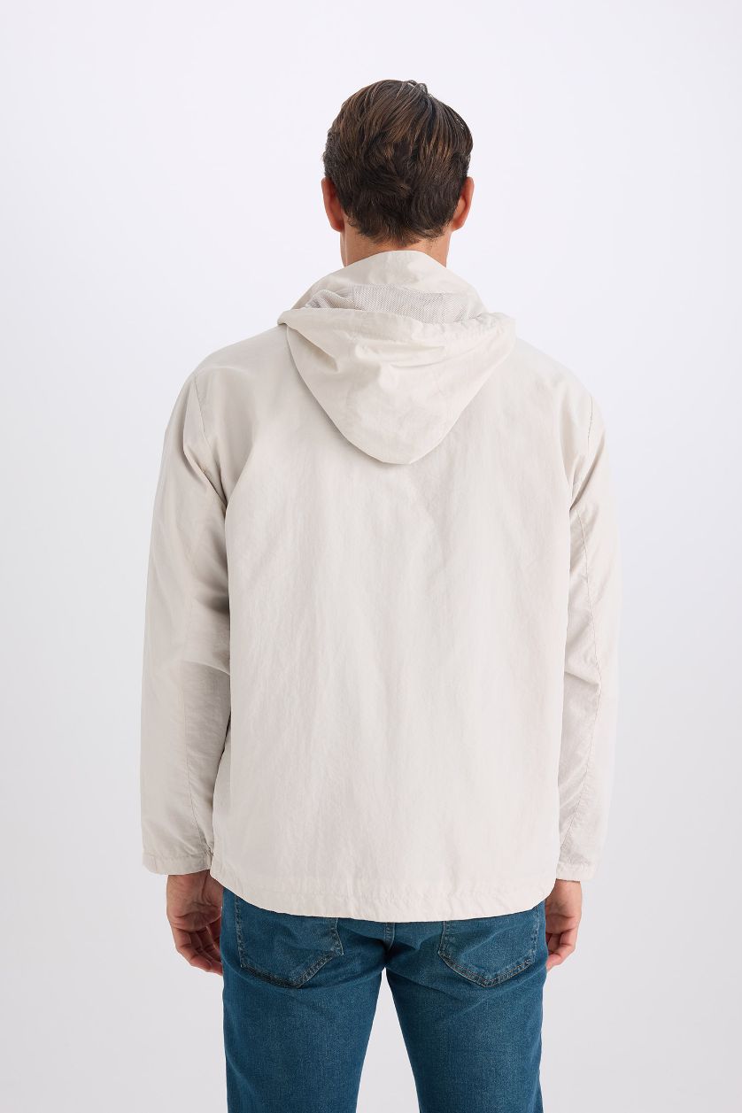 Erkek Taş Su İtici Kapüşonlu Yağmurluk