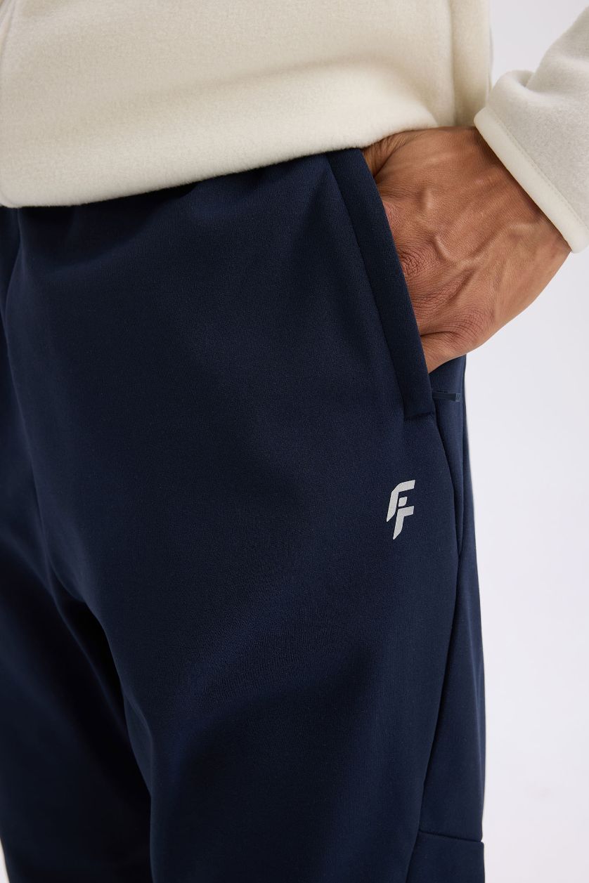 Erkek Lacivert Kalın Jogger Eşofman Altı Standart Fit Cepli Sporcu Beli Lastikli