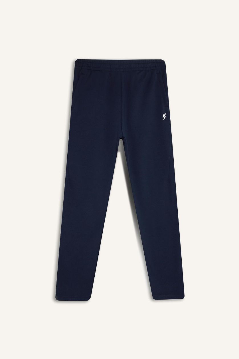 Erkek Lacivert Kalın Jogger Eşofman Altı Standart Fit Cepli Sporcu Beli Lastikli