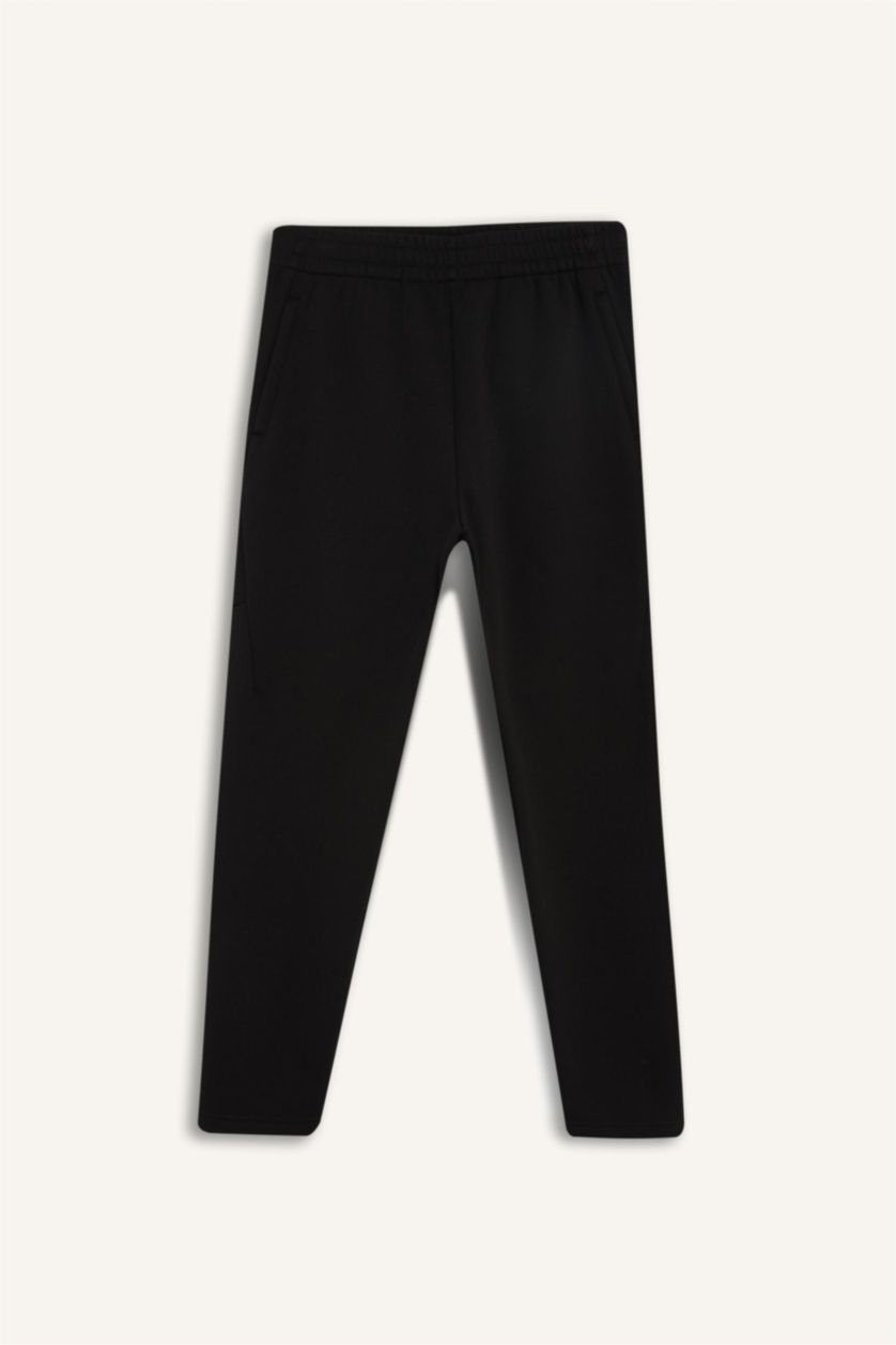 رجال أسود Standard Fit Pocketed Sports Joggers