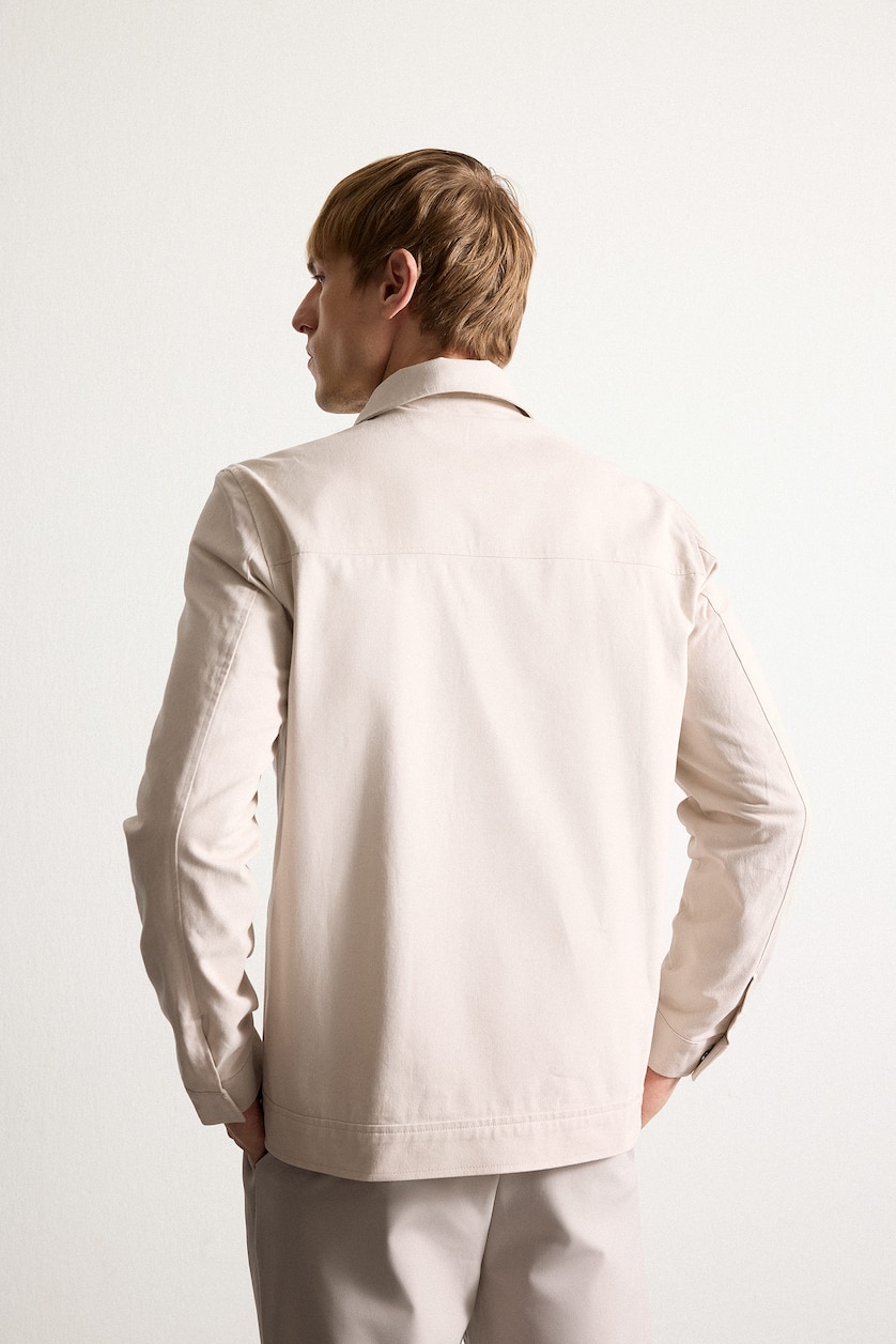 Men Stone Zipper Puffer Jacket