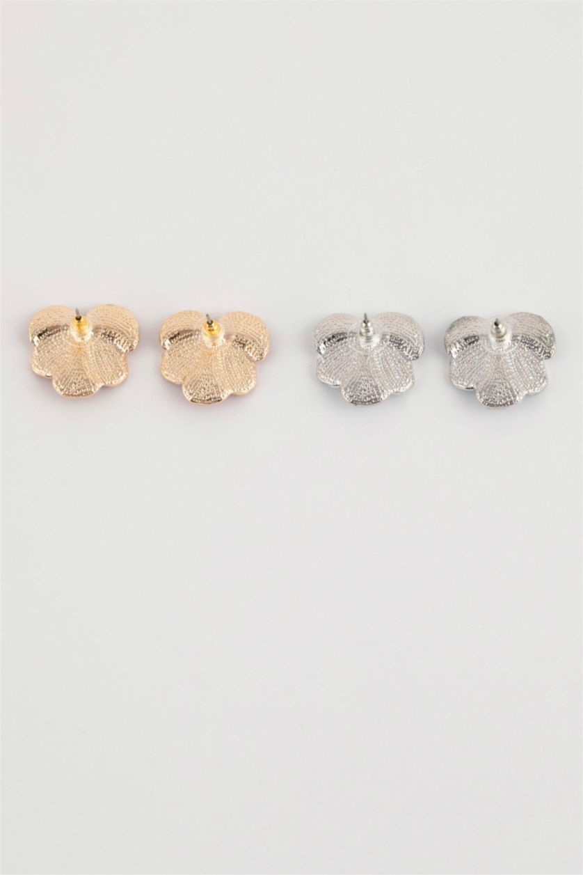 Kadın Karma Kadın 2'li Çiçekli Küpe