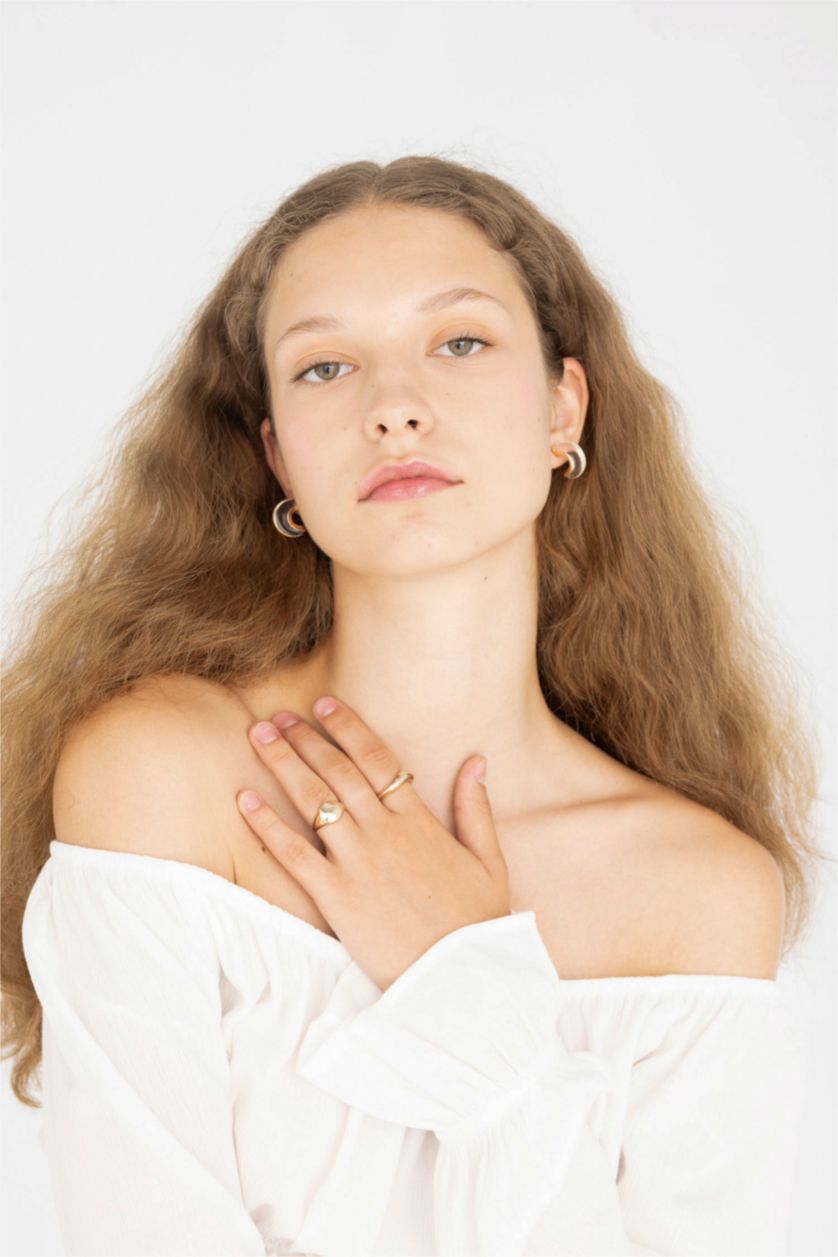 FEMME Karma Lot de 3 paires de Boucles d'oreilles dorées pour femme