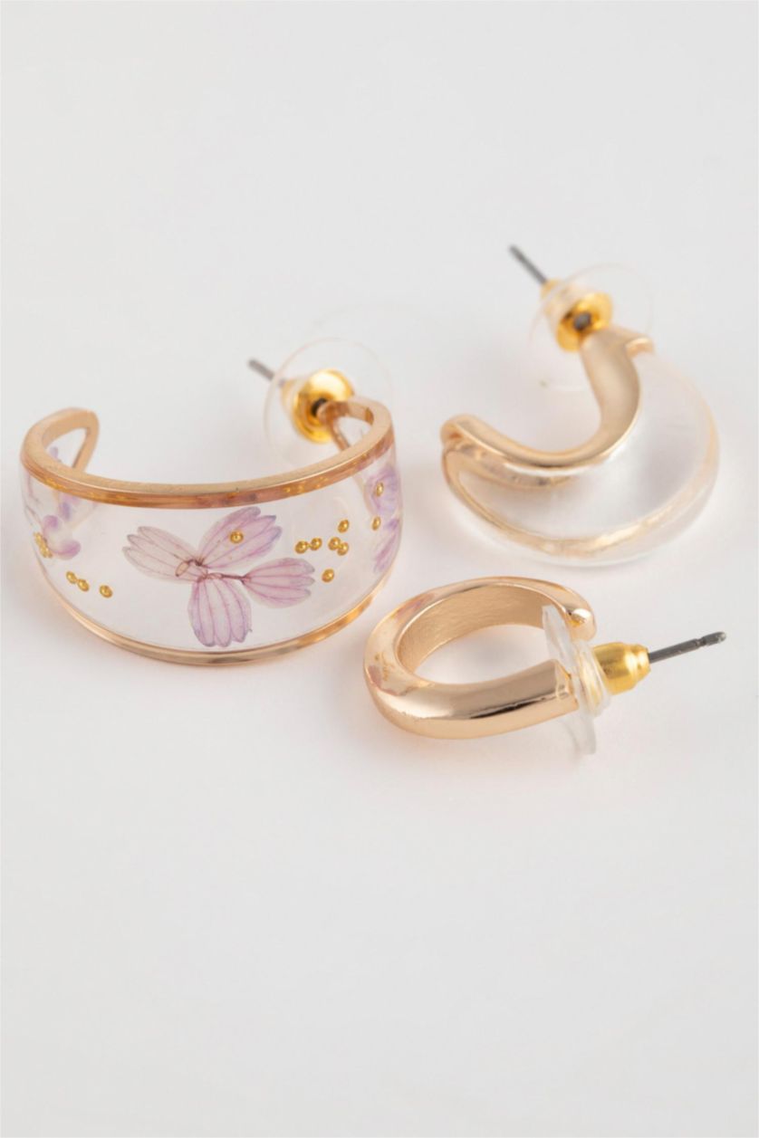 FEMME Karma Lot de 3 paires de Boucles d'oreilles dorées pour femme