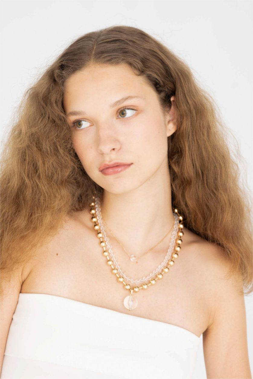 Woman Şeffaf 3 piece Necklace
