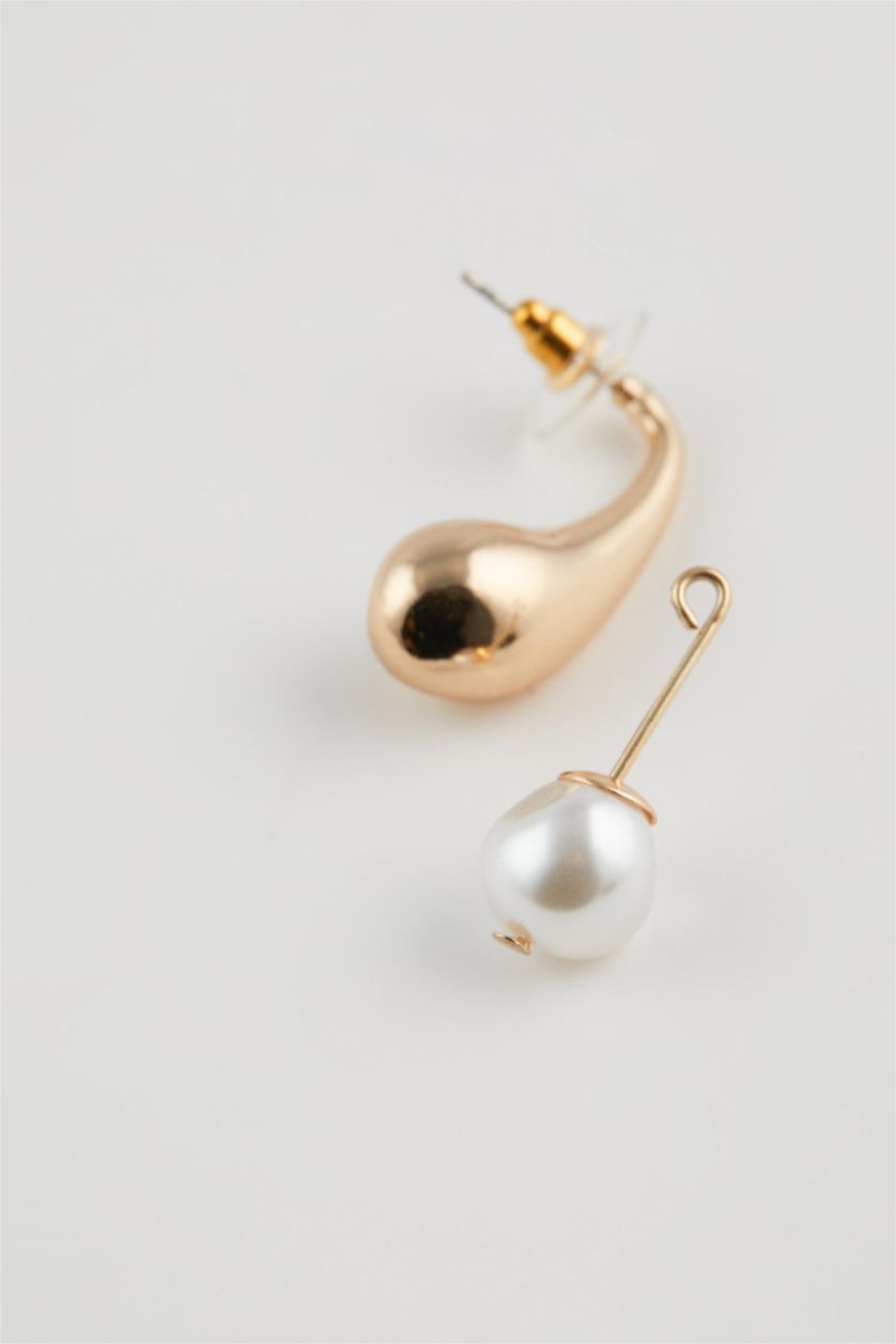 Kadın Altın Kadın 2'li İncili Gold Küpe