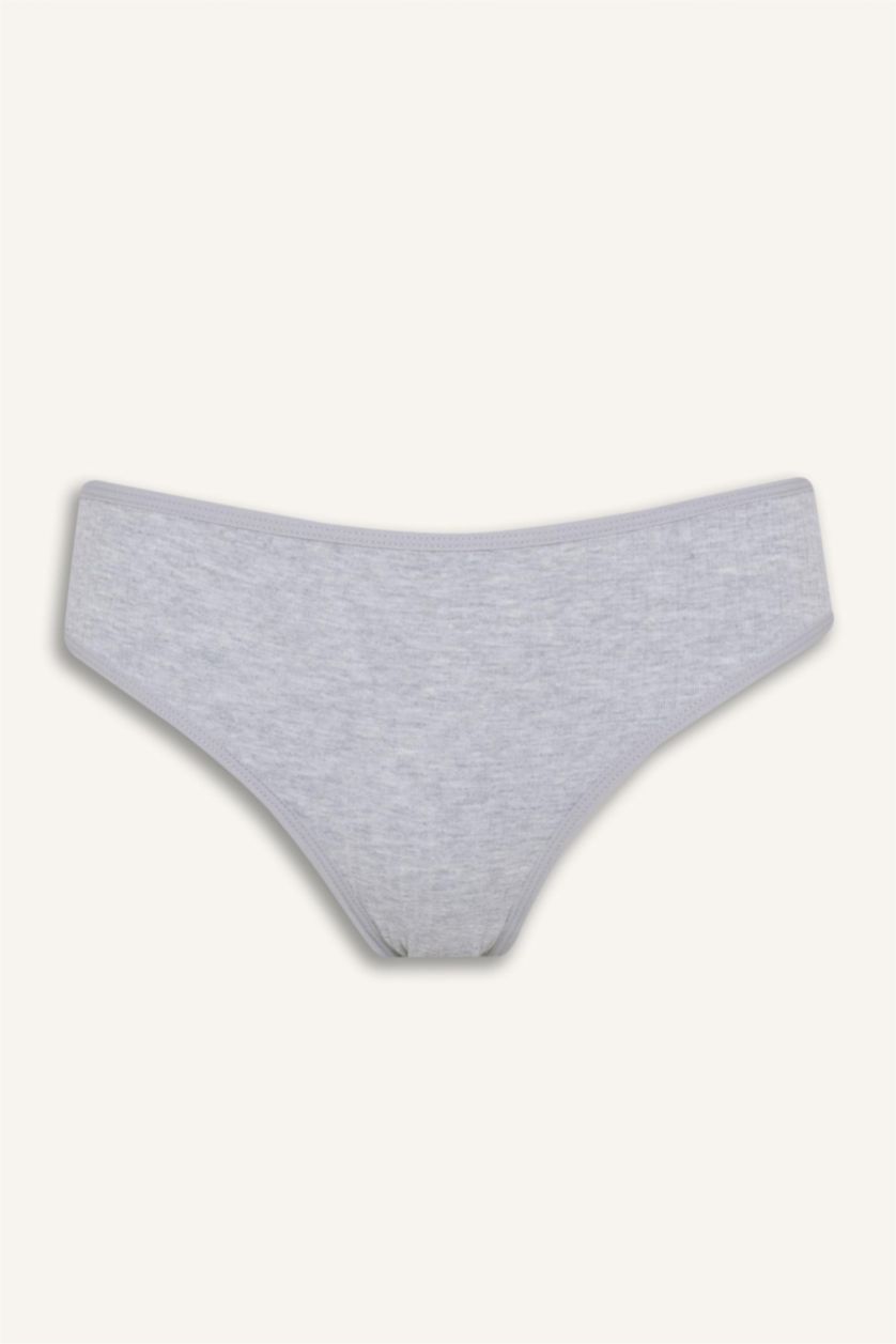 Woman Grey Melange Ribbed 3 Piece Panties