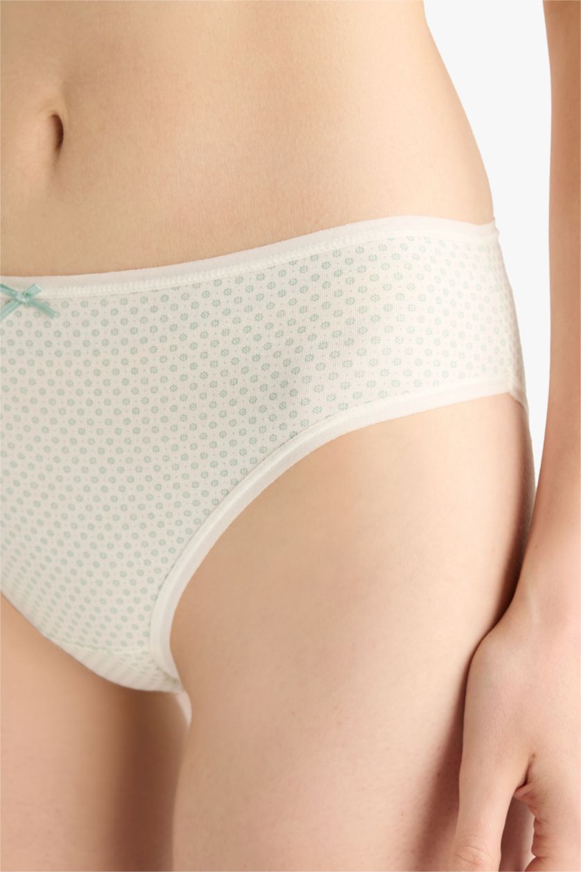 Kadın Açık Yeşil 3'lü Paketli Basic Düz Brief Külot