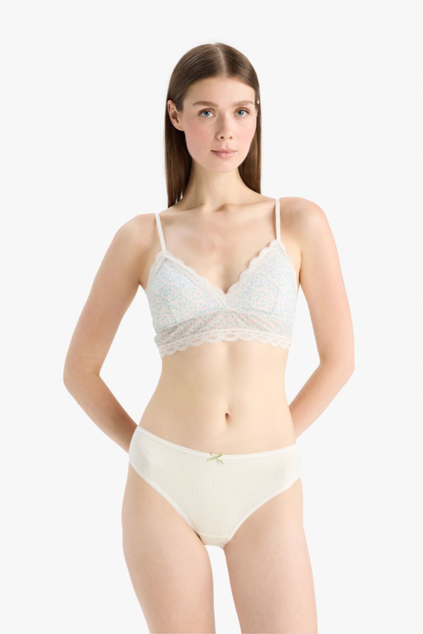 Kadın Açık Yeşil 3'lü Paketli Basic Düz Brief Külot