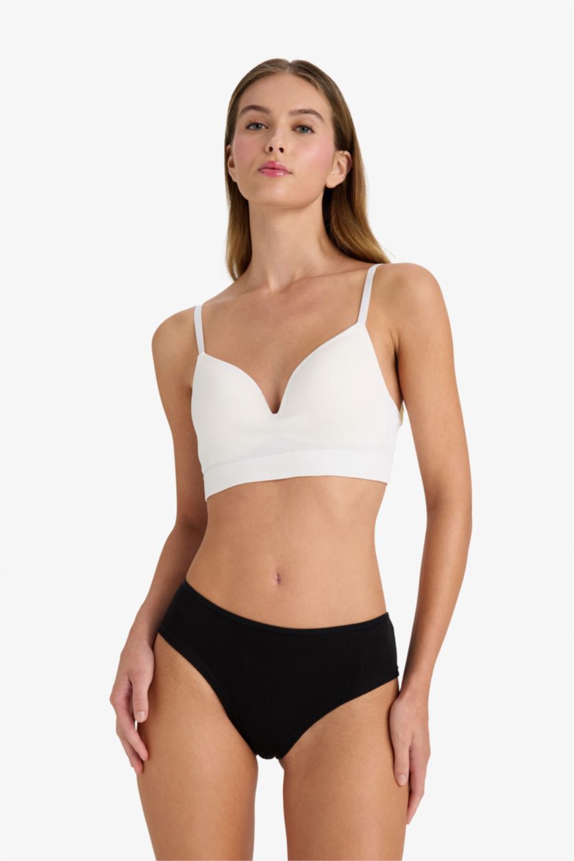 Kadın Gri Melanj Ribana 3'lü Hipster Külot