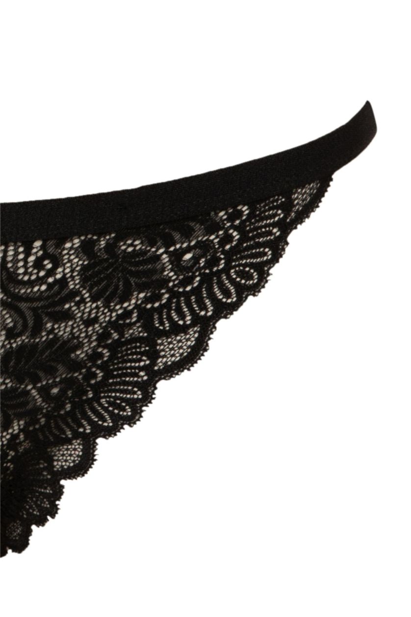 Kadın Siyah Fall in Love Dantelli 2'li Slip Külot