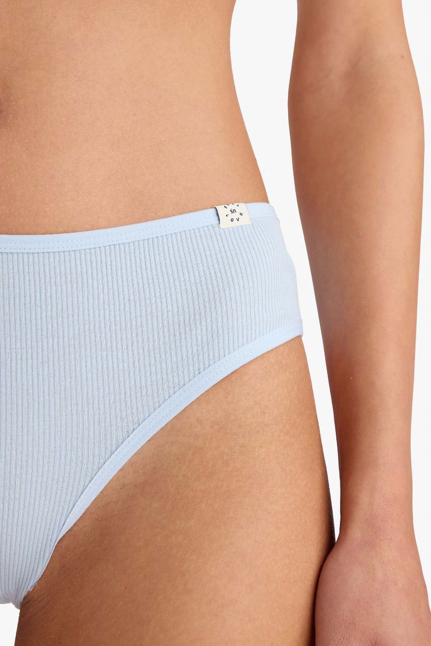 Kadın Mavi Ribana 3'lü Brief Külot