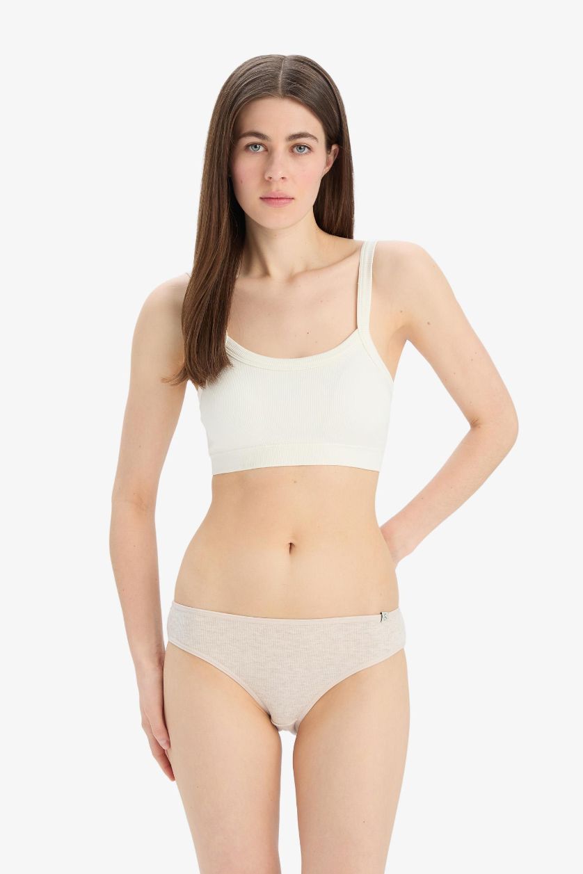 WOMAN Beige Melange Fall in Love Ribana 3 Piece Strap Slip Panties