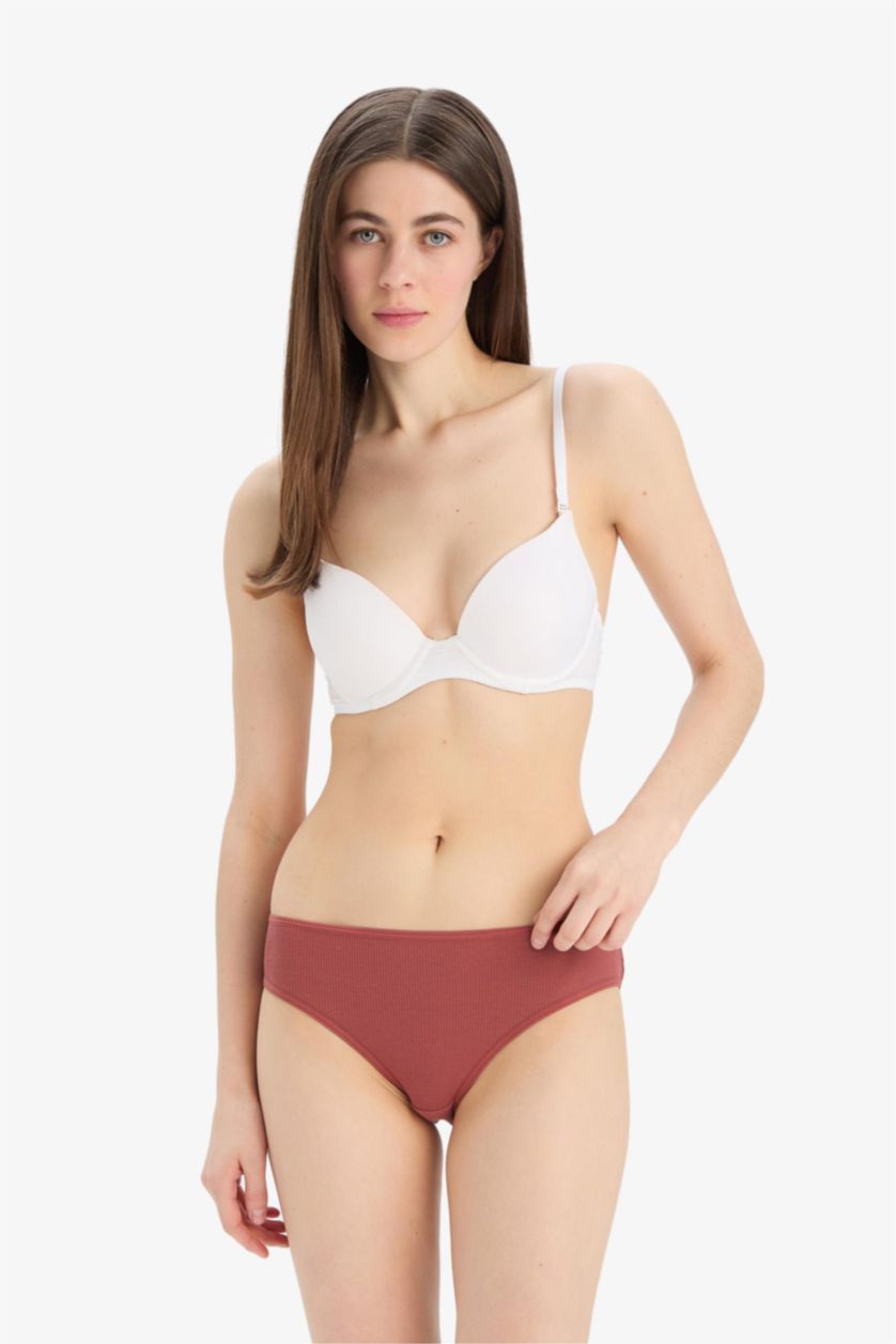 WOMAN Bordeaux Ribbed 3 Piece Slip Panties