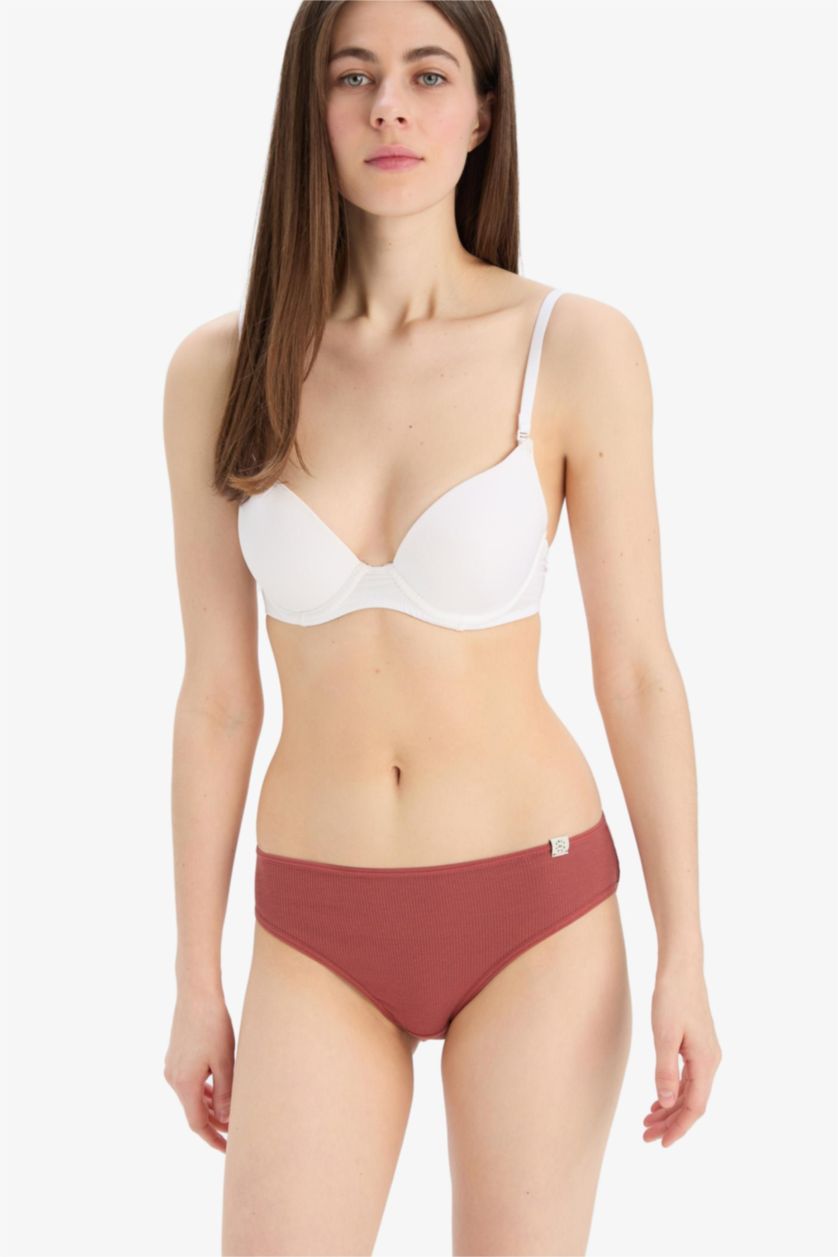 WOMAN Bordeaux Ribbed 3 Piece Slip Panties