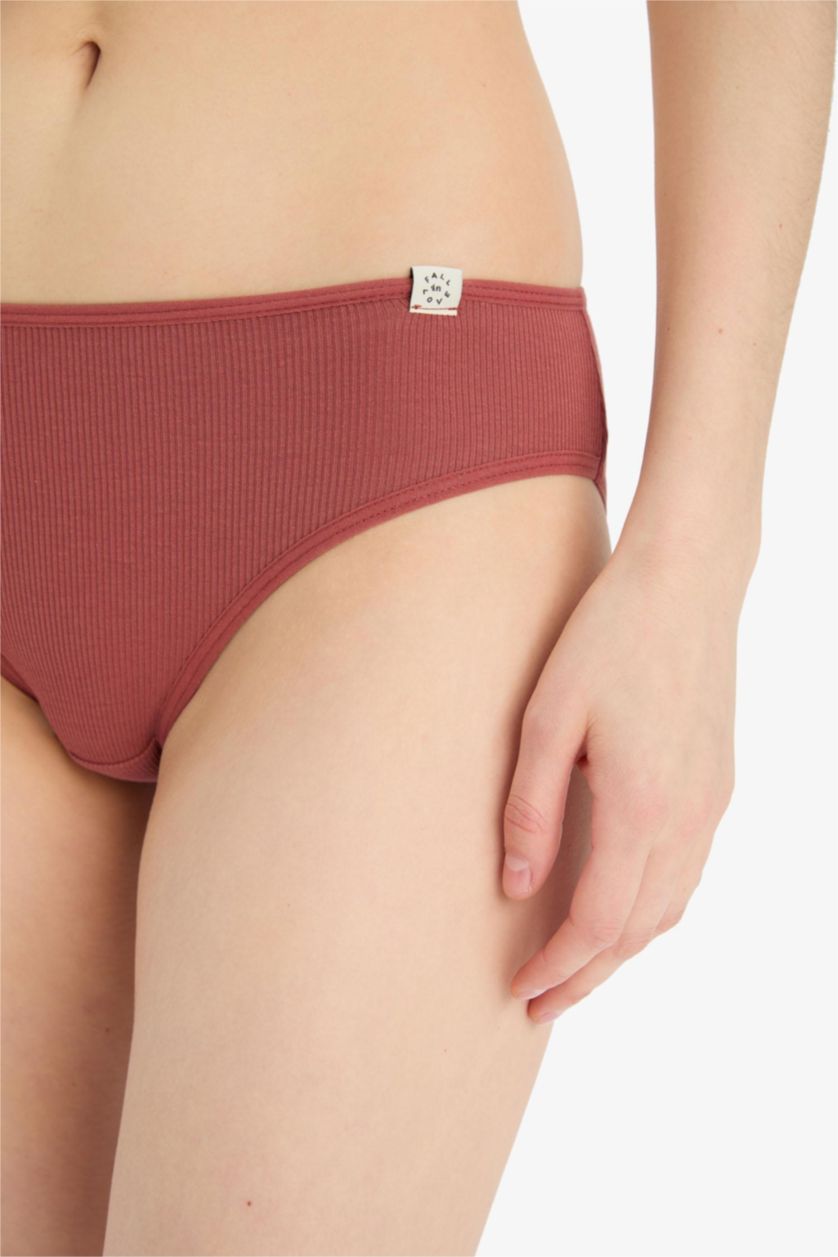 WOMAN Bordeaux Ribbed 3 Piece Slip Panties