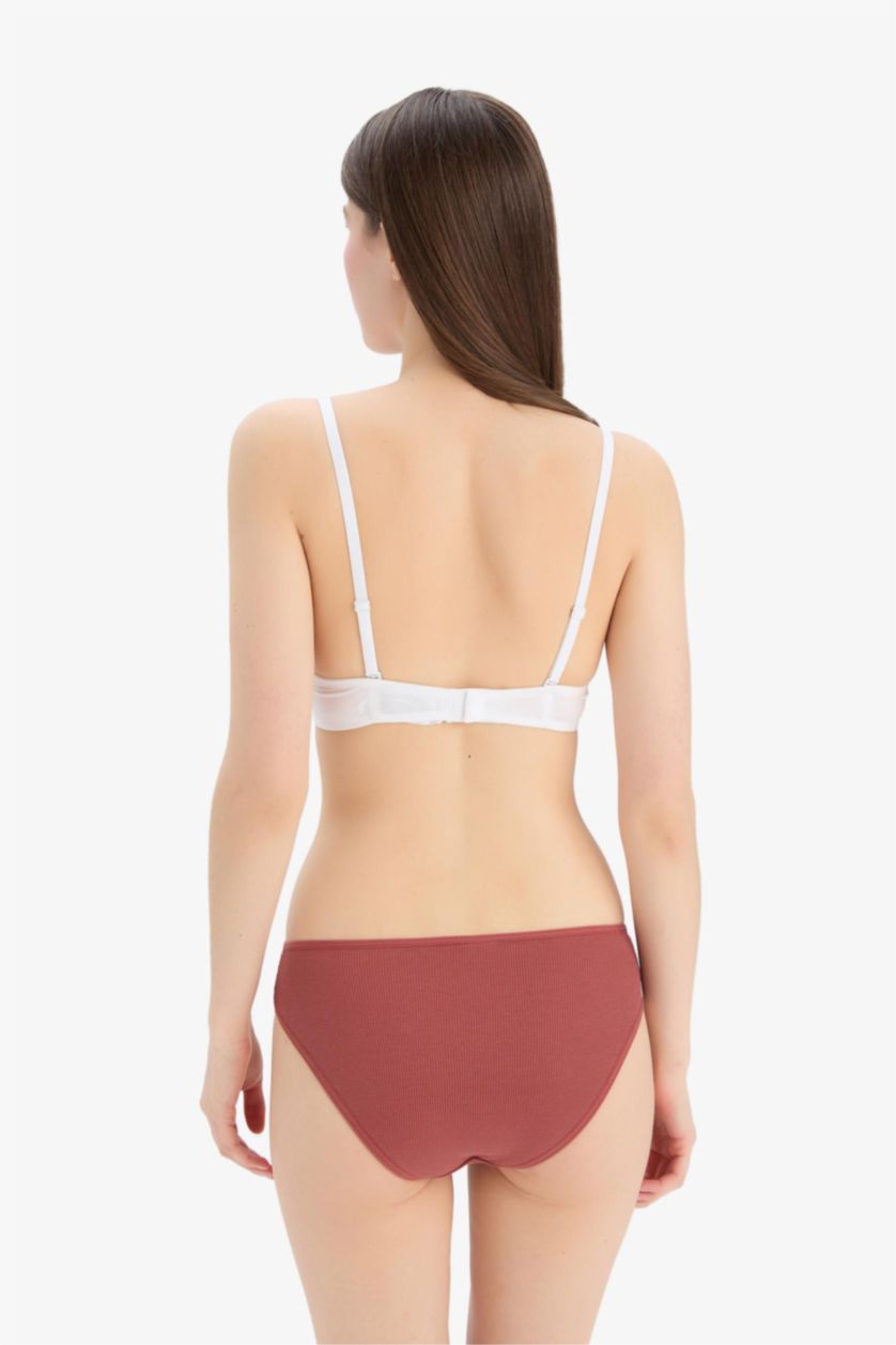 WOMAN Bordeaux Ribbed 3 Piece Slip Panties