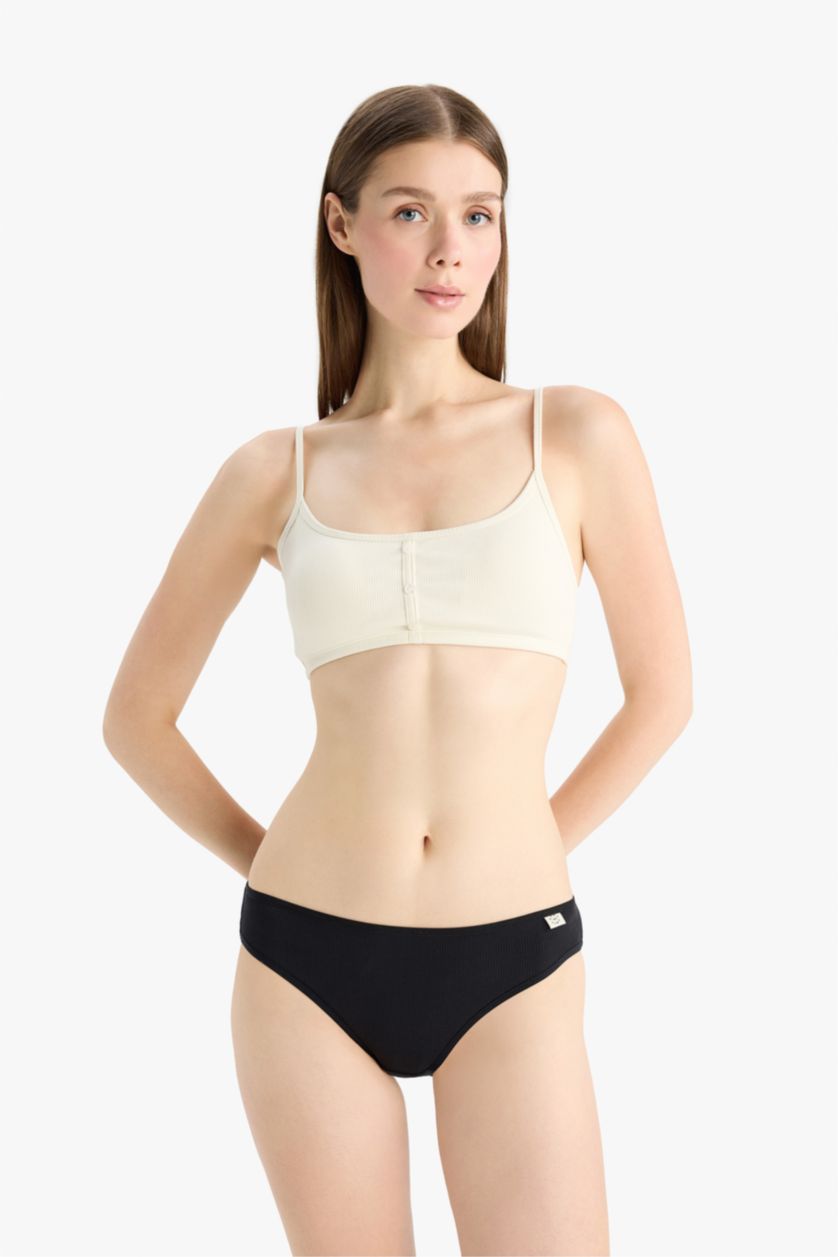 Kadın Gri Melanj Ribana 3'lü Brief Külot-Fall in Love