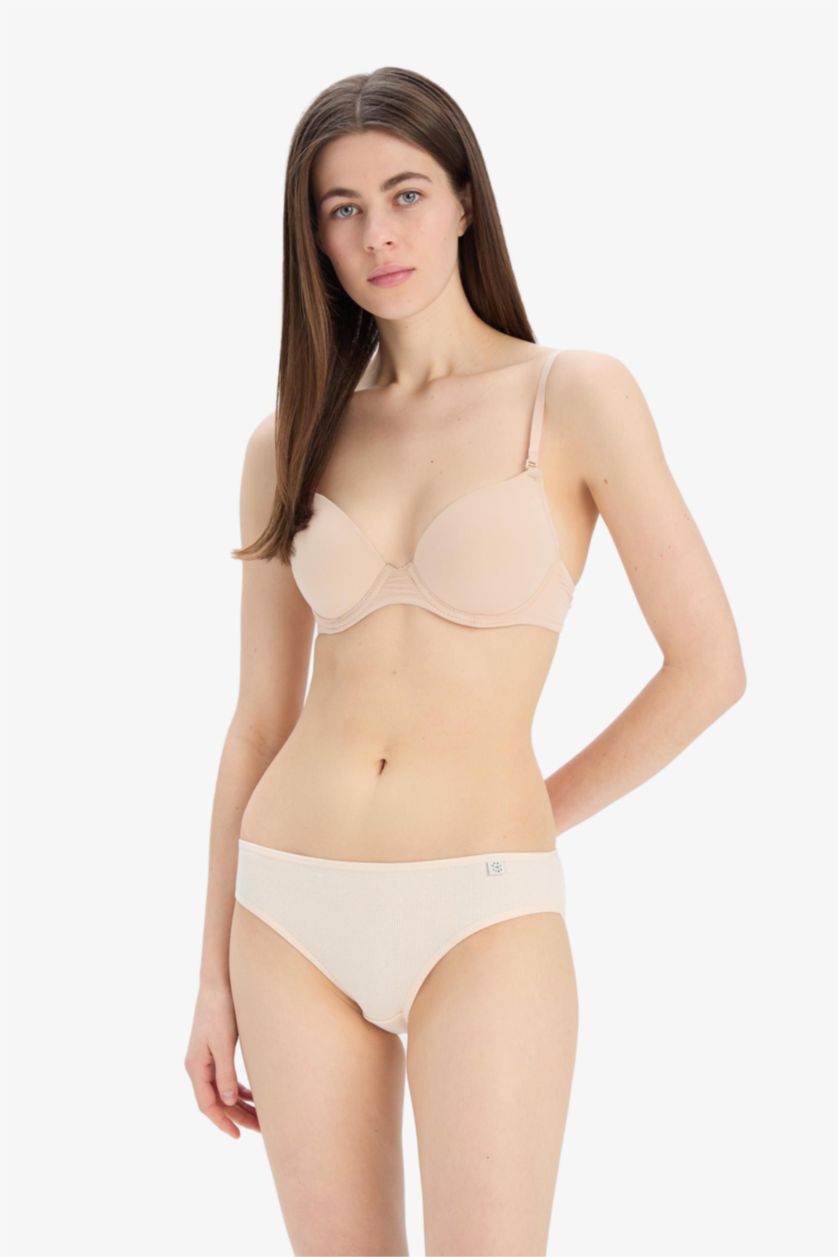 Kadın Bej Ribana 3'lü Brief Külot