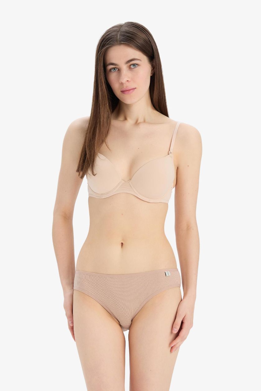 Kadın Bej Ribana 3'lü Brief Külot