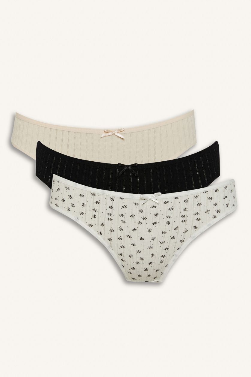 Kadın Açık Somon 3'lü Brief Külot-Fall in Love