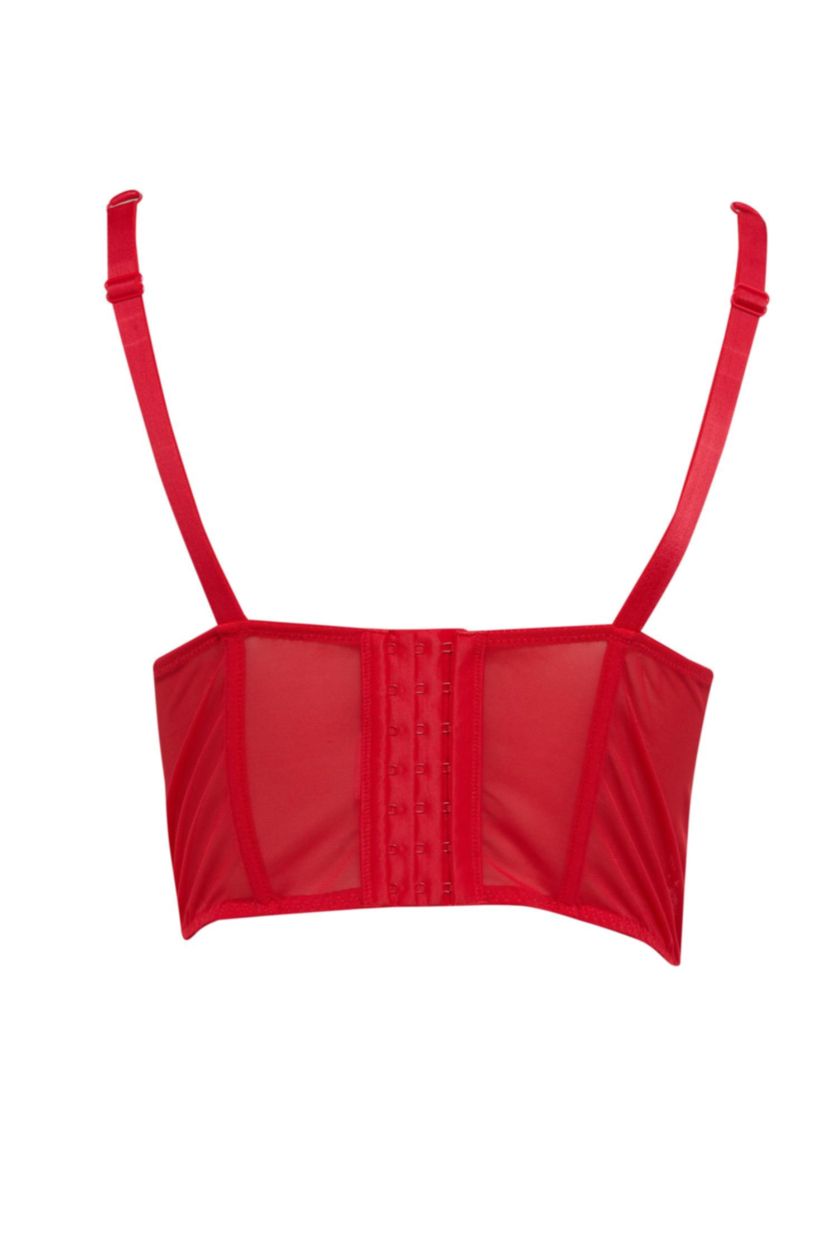 نساء أحمر حمالة الصدر بوش أب كامل بالدانتيل حشو إضافي