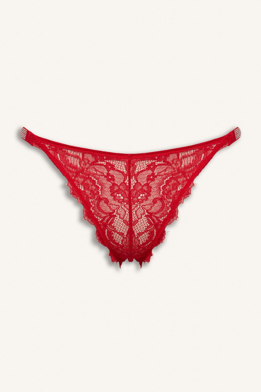 Kadın Kırmızı Dantelli Slip Kırmızı Külot