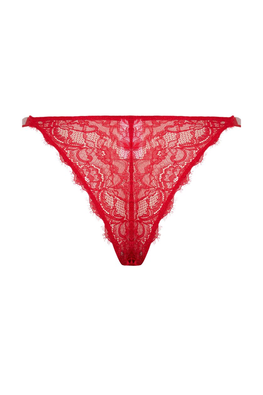 Kadın Kırmızı Dantelli Slip Kırmızı Külot
