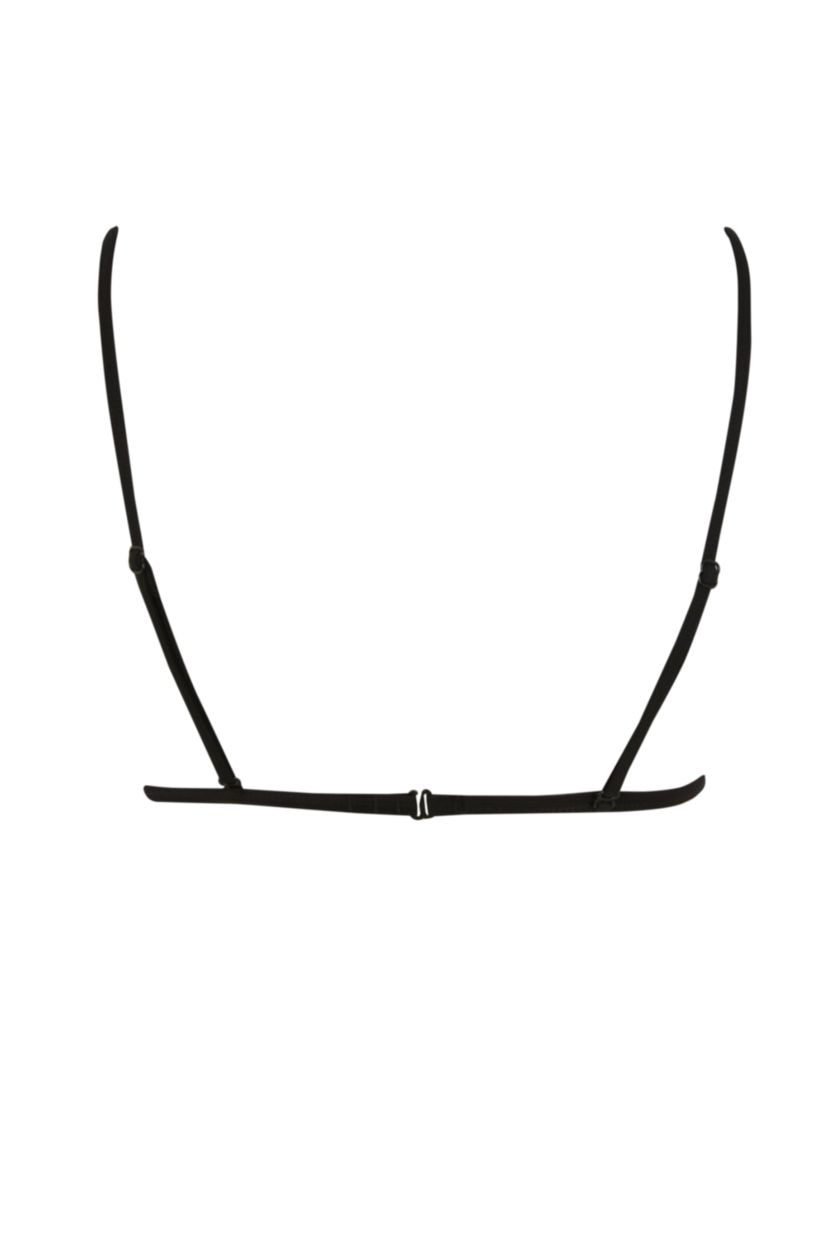 Kadın Siyah Simli Pedsiz Tül Siyah Bra